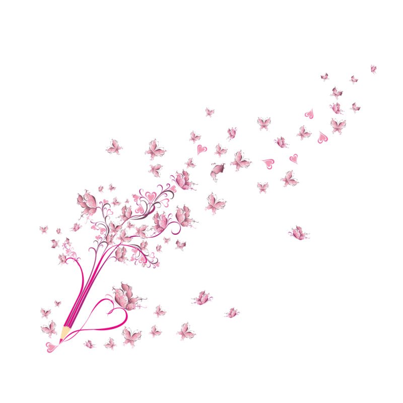 Pink Tree Shaped Wall Sticker