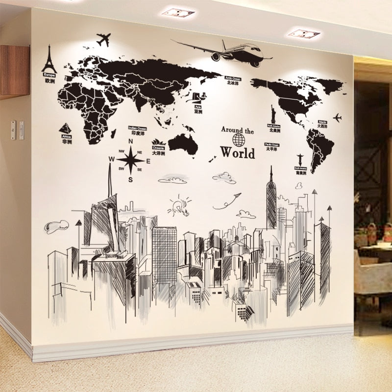 World Map Wall Sticker