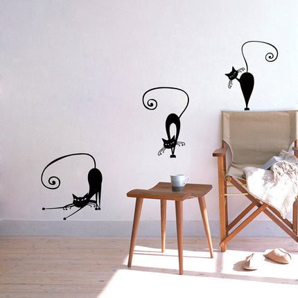 5 Pcs Cat's Silhouettes Wall Stickers Set - wnkrs