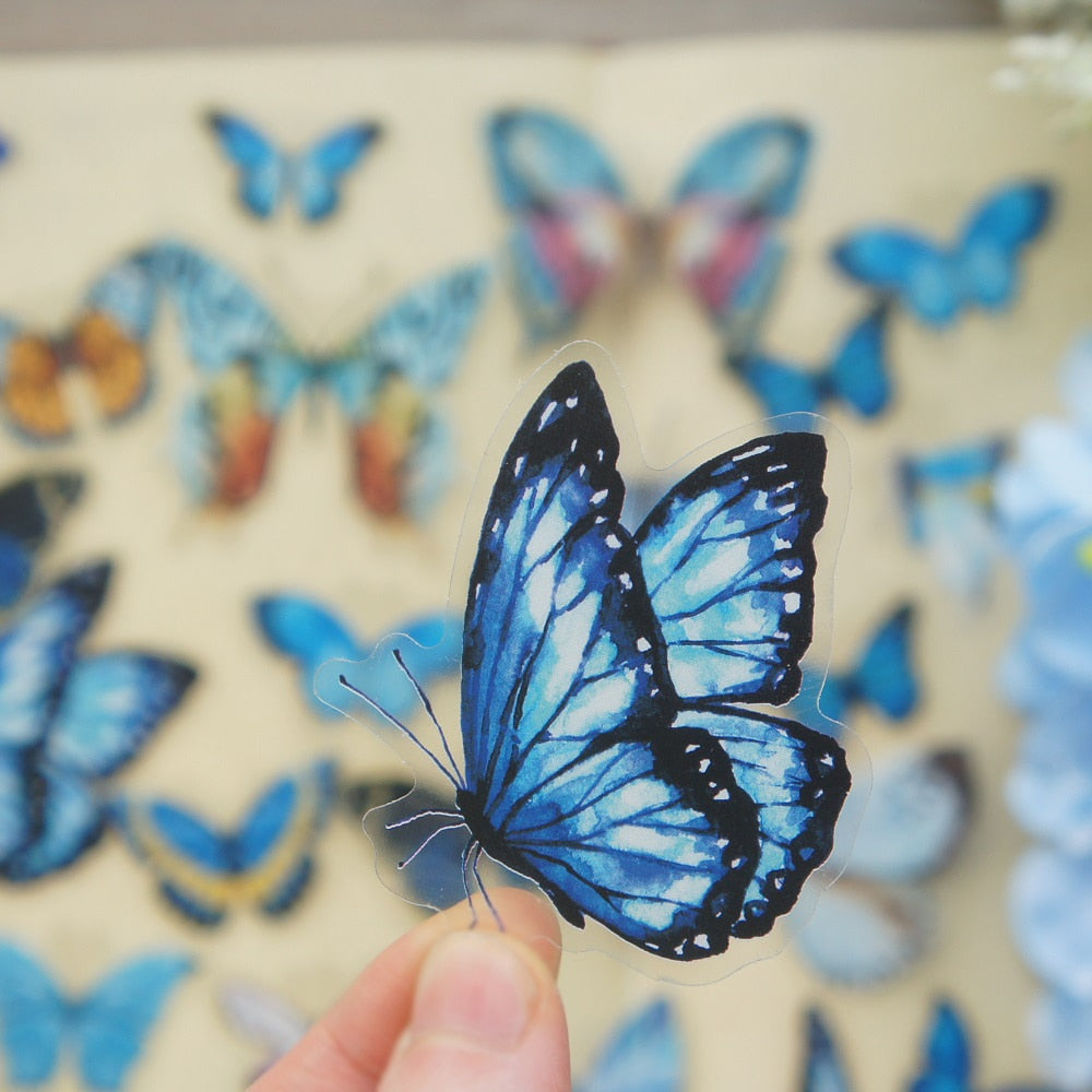 Tropic Butterfly Style PVC Stickers 38 pcs Set