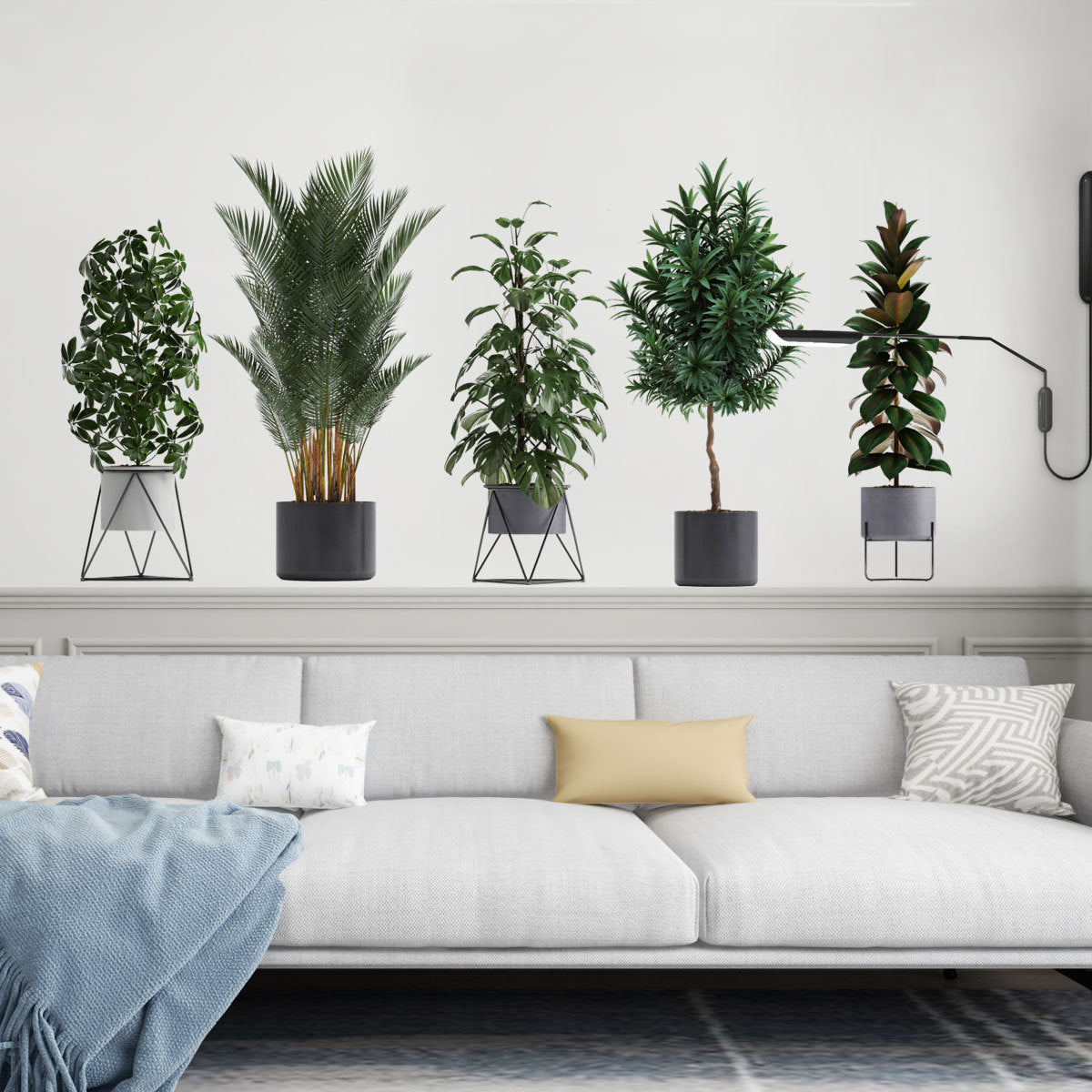 3D Green Plants Living Room Sticker