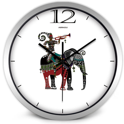 Asian Style Ethnic Quartz Clocks With Elephant Image - Wnkrs
