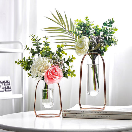 Transparent Hydroponic Metal Vase - wnkrs
