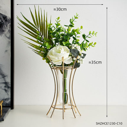 Transparent Hydroponic Metal Vase - wnkrs