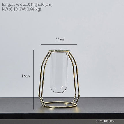 Transparent Hydroponic Metal Vase - wnkrs