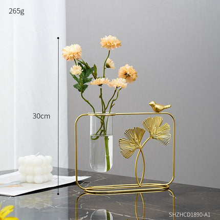 Transparent Hydroponic Metal Vase - wnkrs