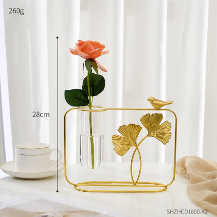 Transparent Hydroponic Metal Vase - wnkrs