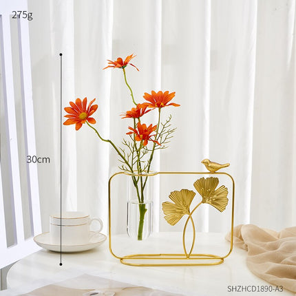 Transparent Hydroponic Metal Vase - wnkrs