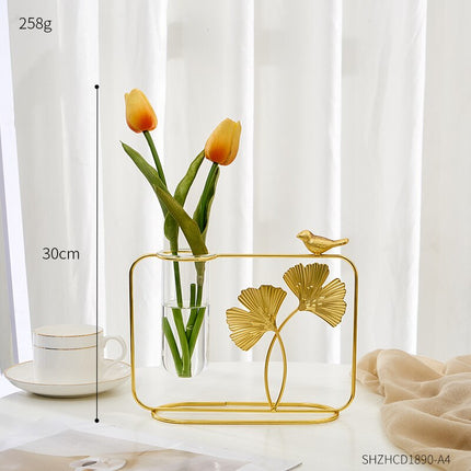 Transparent Hydroponic Metal Vase - wnkrs
