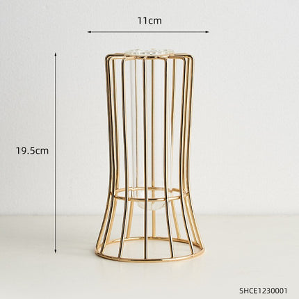 Transparent Hydroponic Metal Vase - wnkrs