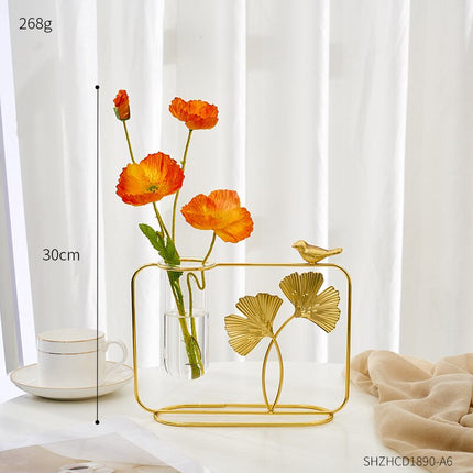 Transparent Hydroponic Metal Vase - wnkrs