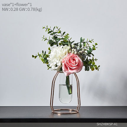 Transparent Hydroponic Metal Vase - wnkrs