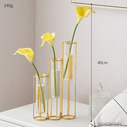 Transparent Hydroponic Metal Vase - wnkrs