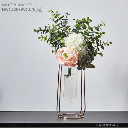 Transparent Hydroponic Metal Vase - wnkrs
