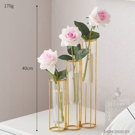 Transparent Hydroponic Metal Vase - wnkrs