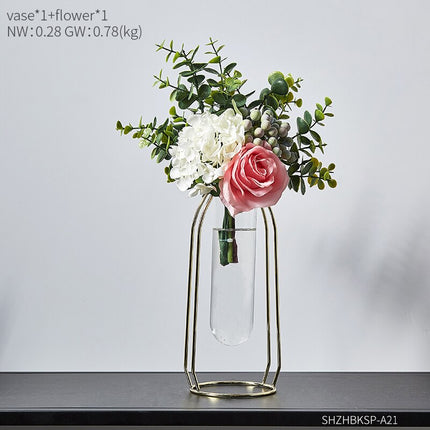 Transparent Hydroponic Metal Vase - wnkrs