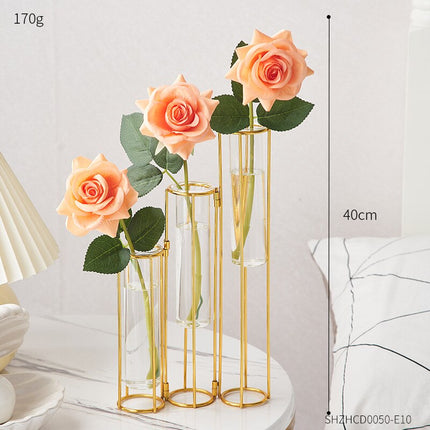 Transparent Hydroponic Metal Vase - wnkrs