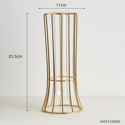 Transparent Hydroponic Metal Vase - wnkrs