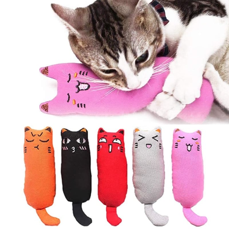 Cat-Shaped Fabric Toys and Colorful Ball Options
