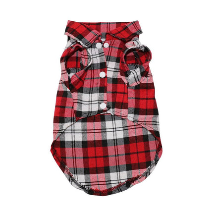 Stylish Casual Plaided Dog's Shirt - wnkrs