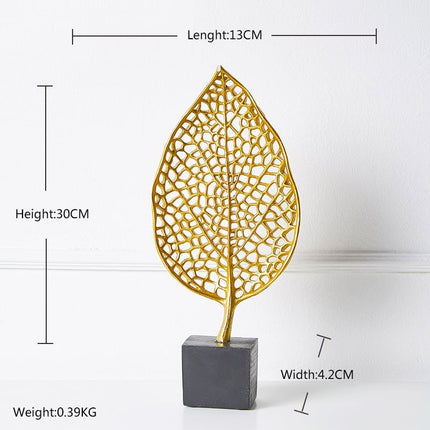 Iron Palm Leaf Ornament in Gold - wnkrs