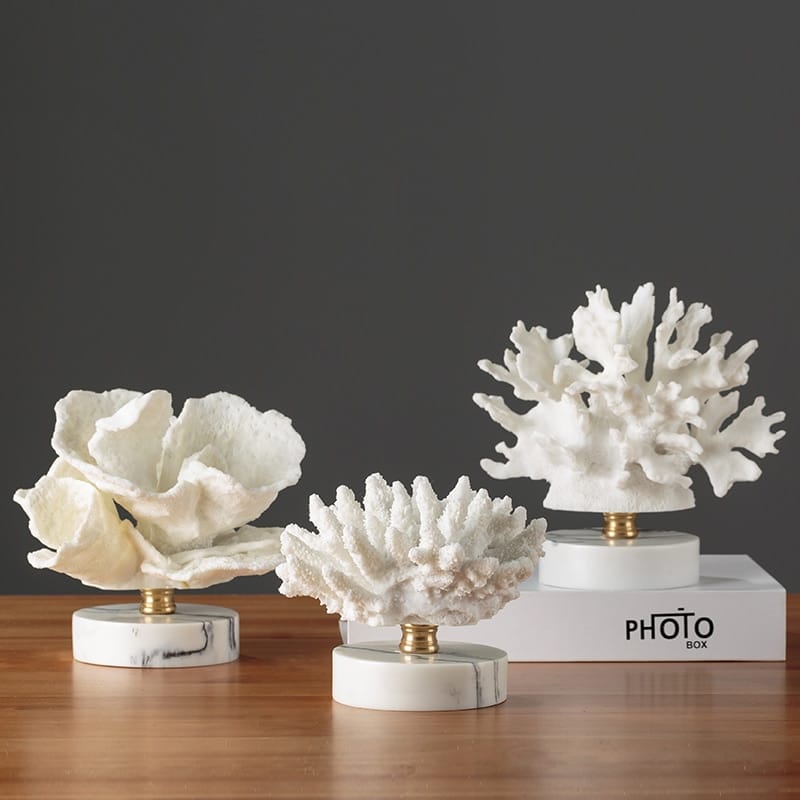 Nordic Styled Creative Coral Ornament in White
