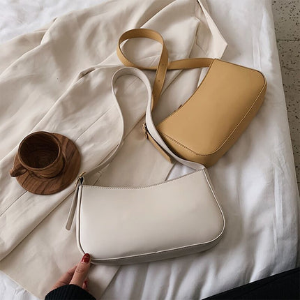 Women's Solid Color Small PU Leather Bag - Wnkrs
