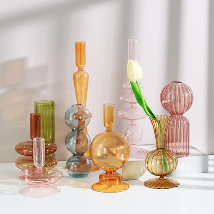 Nordic Multicolored Glass Candle Holder - wnkrs