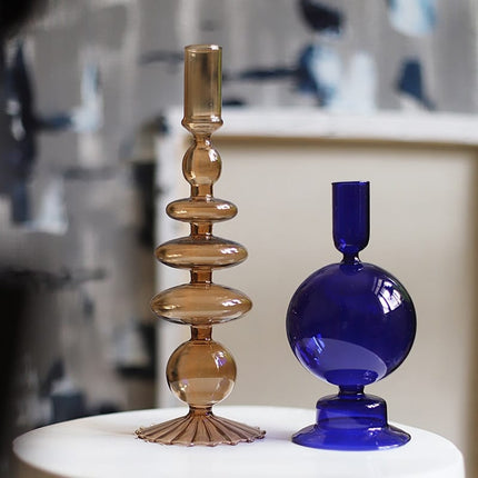 Nordic Multicolored Glass Candle Holder - wnkrs