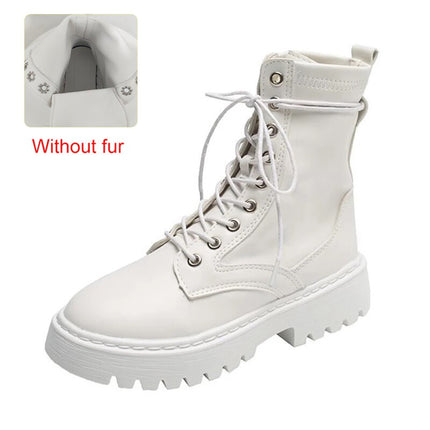Women's Fashion Leather High Ankle Boots - Wnkrs