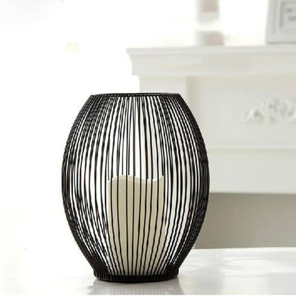 Black Coffee Table Iron Candle Holder - wnkrs