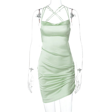 Women's Sleeveless Satin Dress - wnkrs