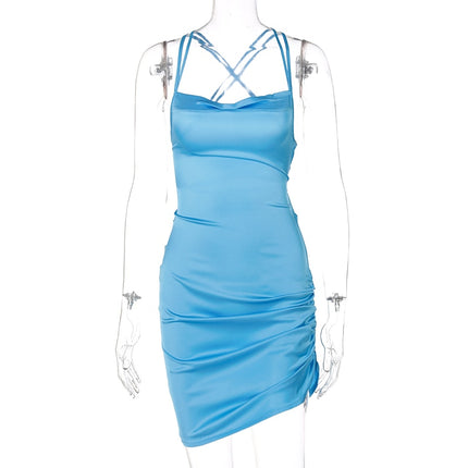 Women's Sleeveless Satin Dress - wnkrs