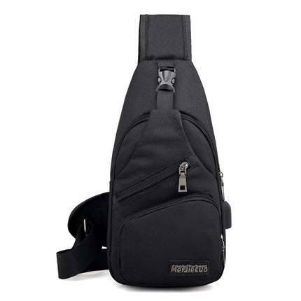 Men's Flat Shoulder Bag with USB Port - Wnkrs