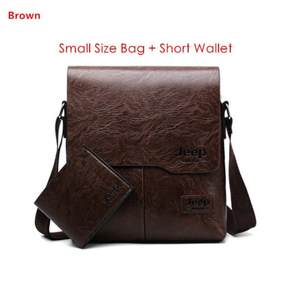 Men's Leather Messenger Bag with Phone Case - Wnkrs