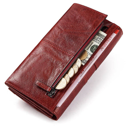 Women's Genuine Leather Long Purse - Wnkrs