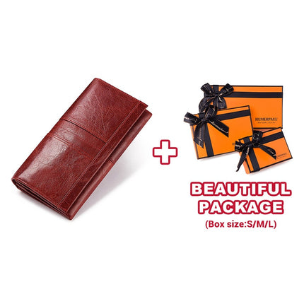 Women's Genuine Leather Long Purse - Wnkrs