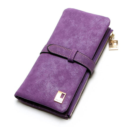 Women's Nubuck Leather Long Wallet - Wnkrs