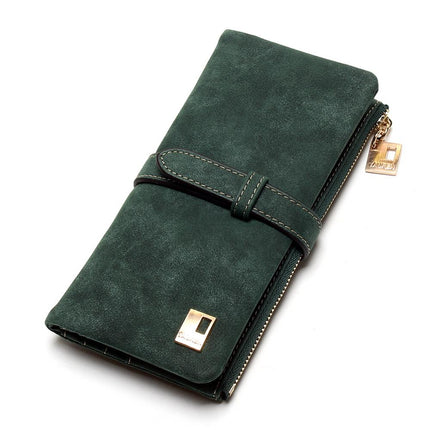 Women's Nubuck Leather Long Wallet - Wnkrs