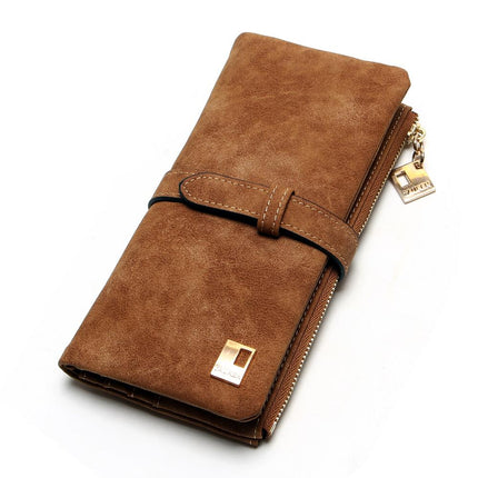 Women's Nubuck Leather Long Wallet - Wnkrs
