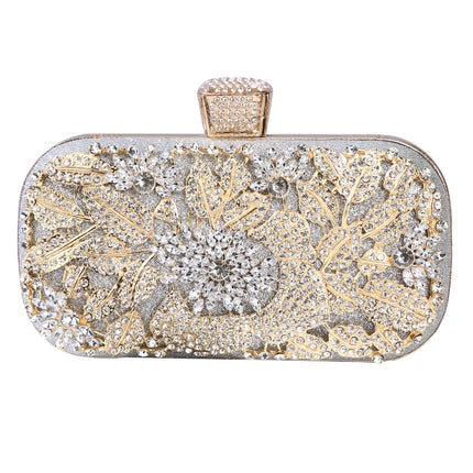 Women's Floral Patterned Crystal Evening Clutch - Wnkrs