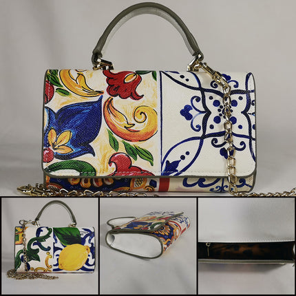 Colorful Printed Chain Mini Handbag - Wnkrs