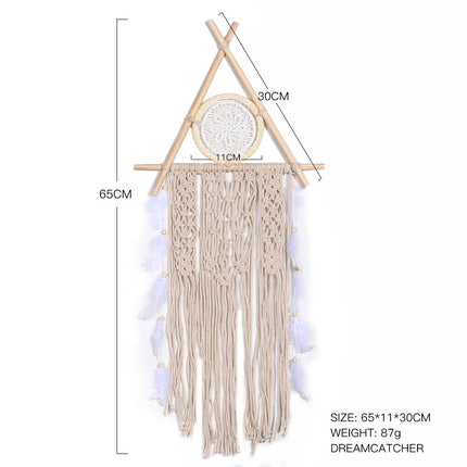 Macramé Cotton Woven Dream Catcher Wall Decoration - wnkrs