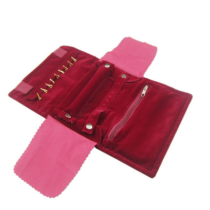 Folding Velvet Jewelry Organizer Roll - Wnkrs