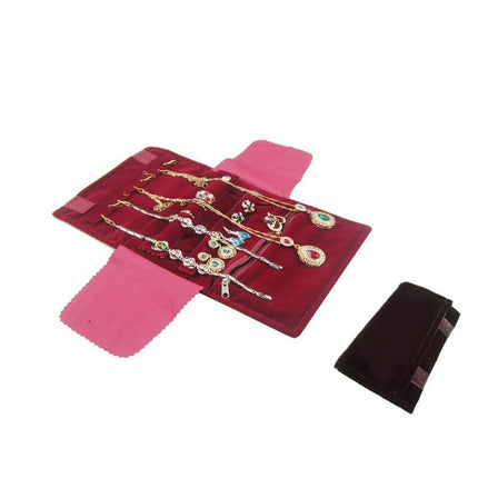 Folding Velvet Jewelry Organizer Roll - Wnkrs