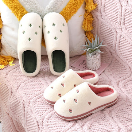 Anti-Slip Berry Patterned Warm Plush Slippers - Wnkrs
