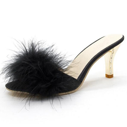 Women's Fluffy Summer High Heels - Wnkrs