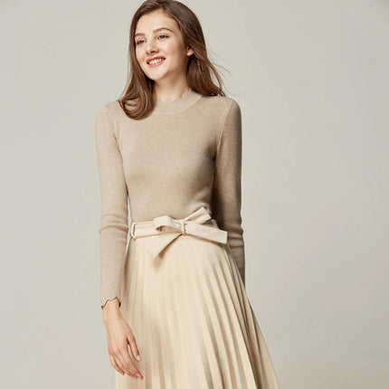Solid Round Neck Jumper for Women - Wnkrs