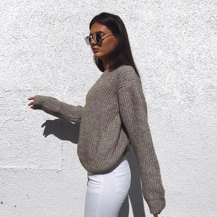 Women's Casual Round Neck Jumper - Wnkrs