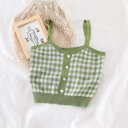 Women's Plaid Top with Buttons - Wnkrs